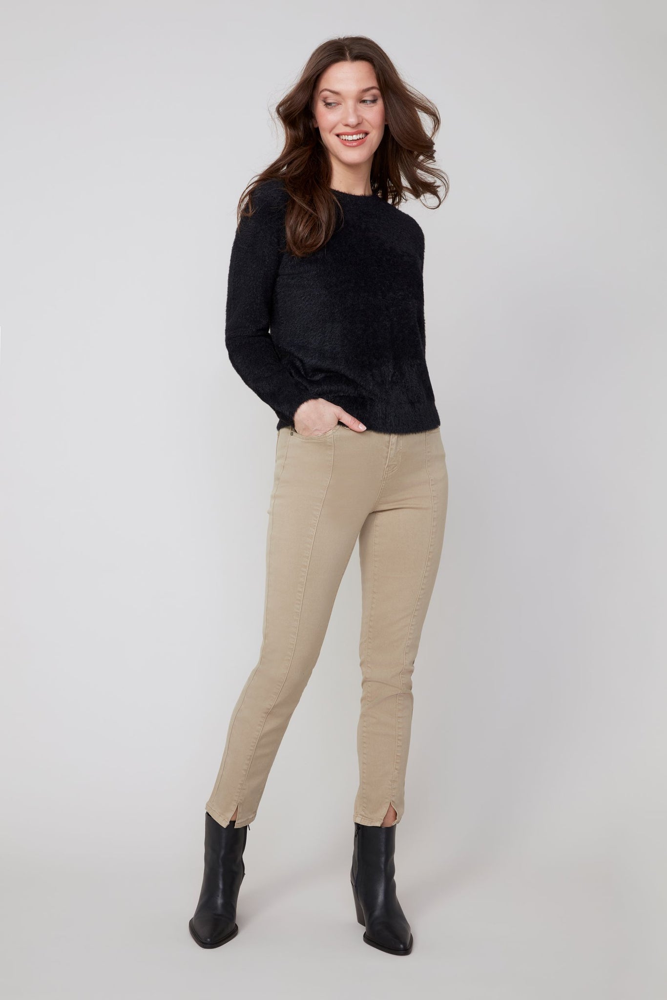 Long Sleeve Eyelash Sweater