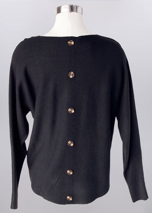 Pullover Scoop Neck Sweater | Black