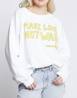 Woodstock Make Love Not War Sweatshirt | White