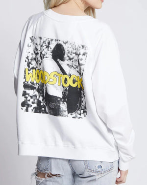 Woodstock Make Love Not War Sweatshirt | White