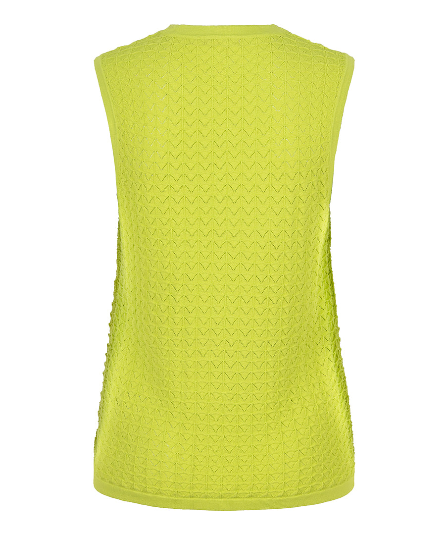 Sleeveless Crew Neck Textured Knit Top