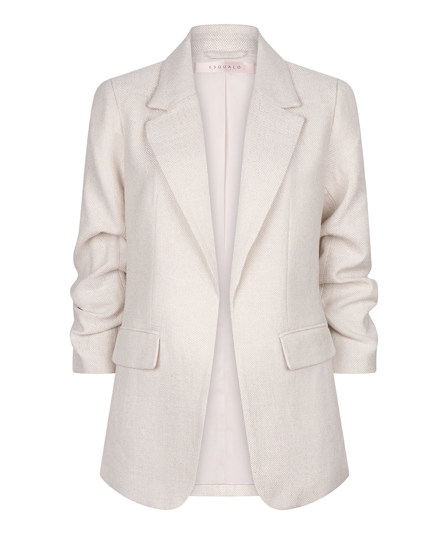 Ruched Sleeve Blazer | Sand