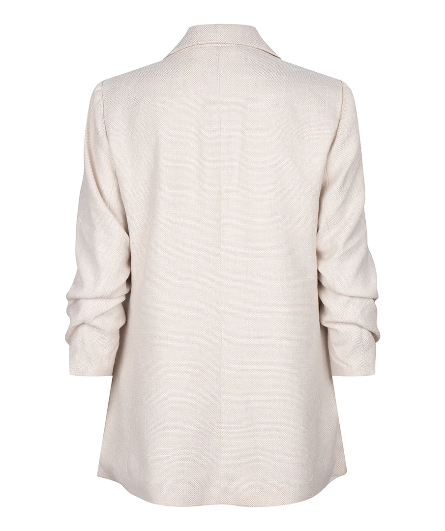 Ruched Sleeve Blazer | Sand