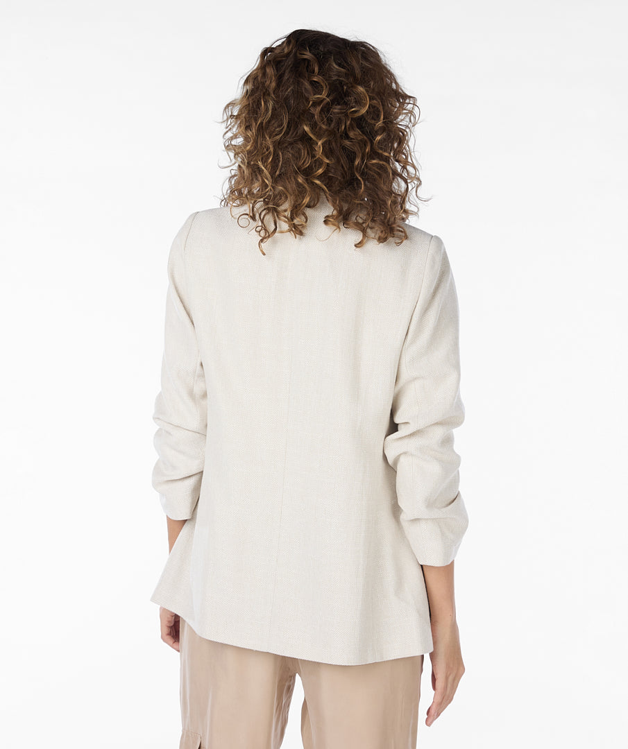 Ruched Sleeve Blazer | Sand