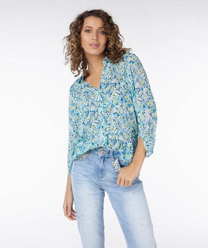 Bracelet Length Button Up Blouse