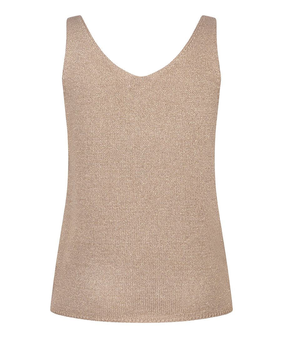 Gold V-Neck Knit Tank