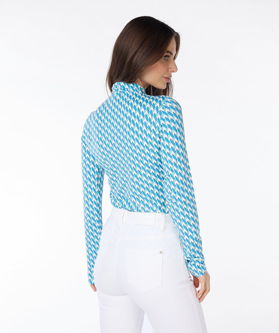 Ruched Mock Neck Top
