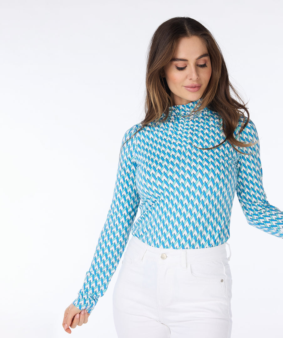 Ruched Mock Neck Top