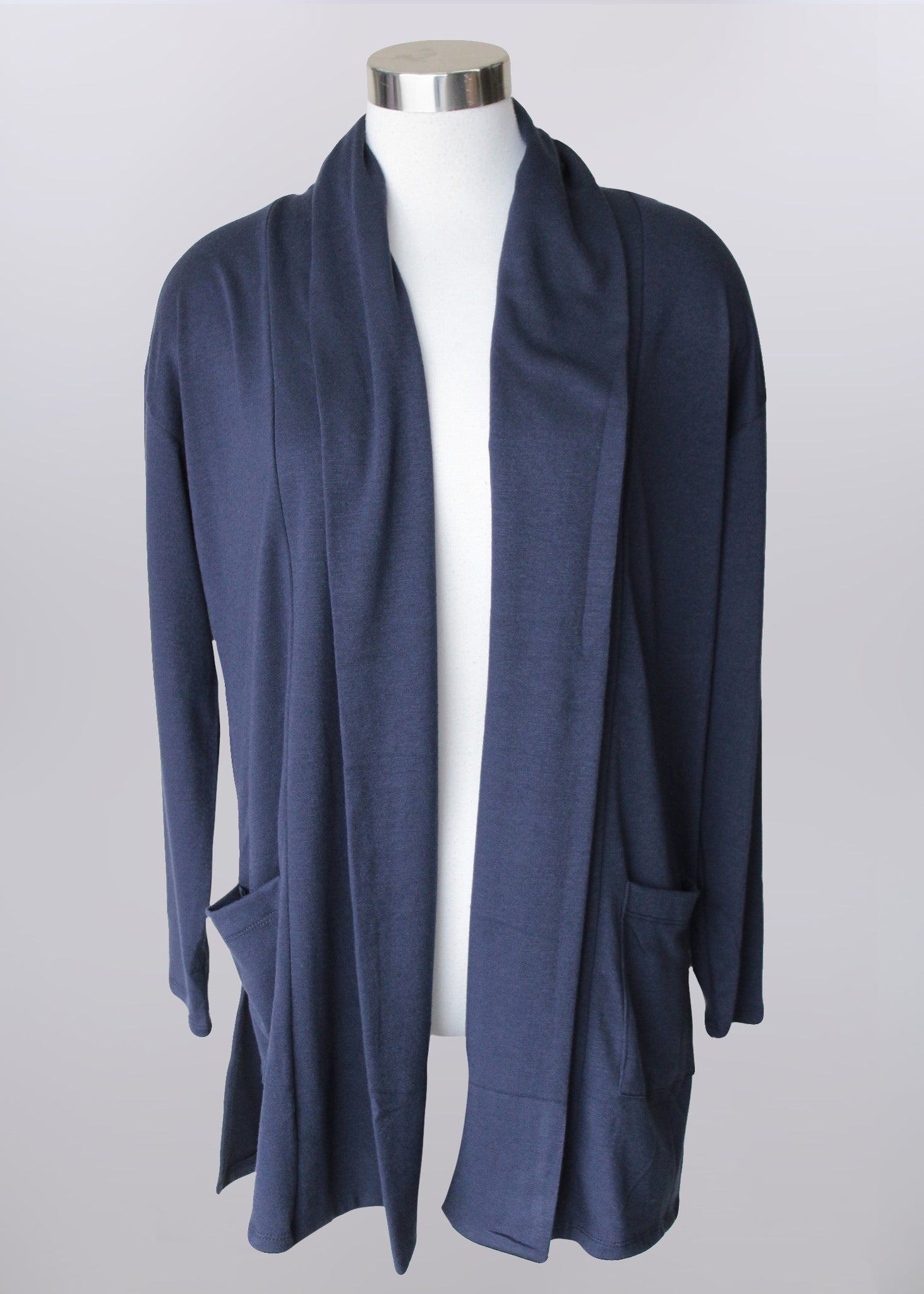 Long Sleeve Drop Shoulder Cardigan | Navy