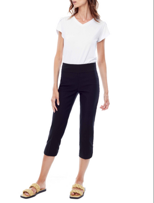 Crop Petal Slit Pant | Black