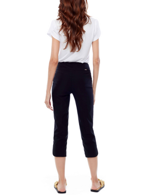 Crop Petal Slit Pant | Black