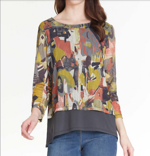 Layered Blouse | Gray/Multi