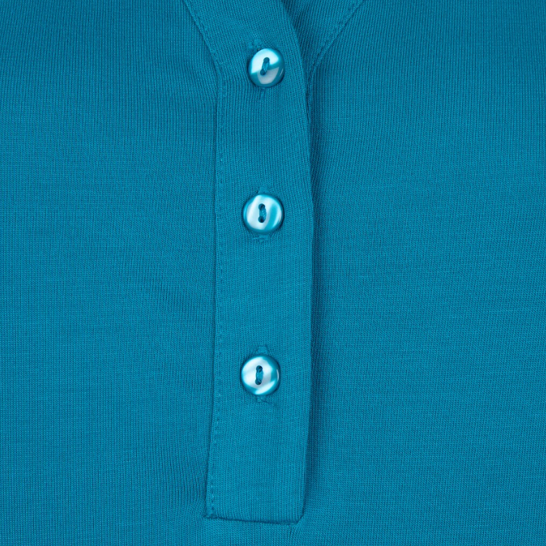 Collar Long Sleeve Top | Blue