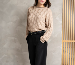 Cable Knit Sweater | Camel