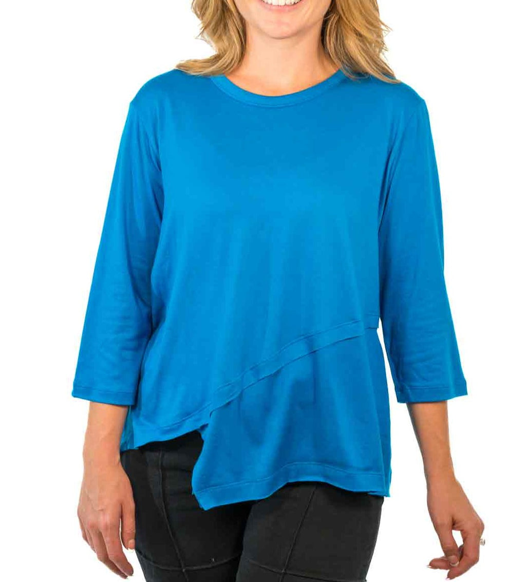 3/4 Sleeve Scoop Neck Layer Top | Blue