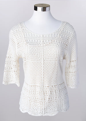 Short Sleeve Crochet Top