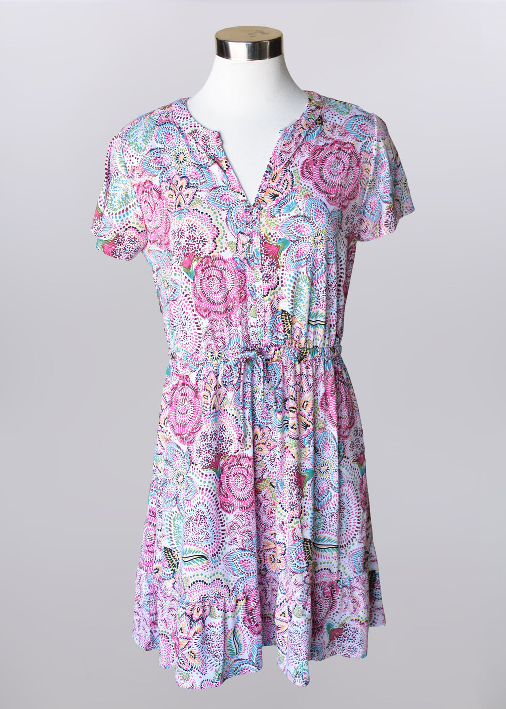 Flutter Sleeve Empire Dress