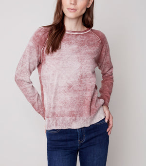Scoop Neck Sweater | Washed Mauve