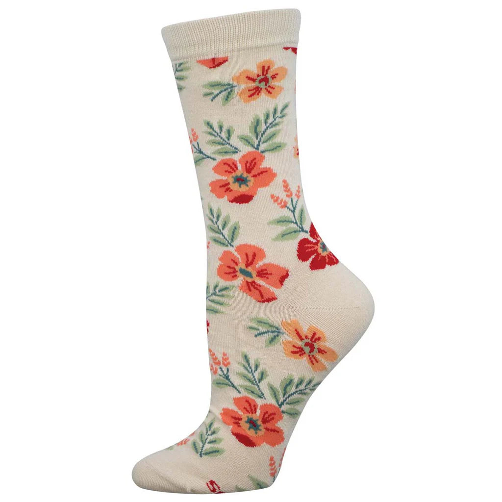 Bamboo Wildflowers Crew Socks