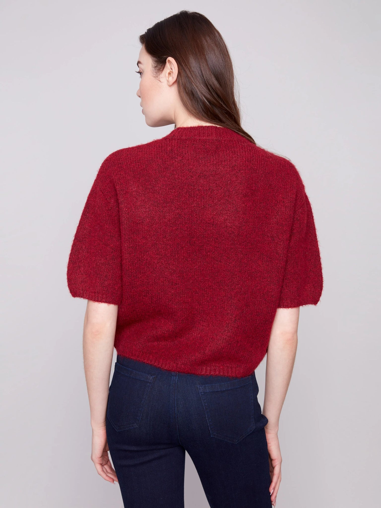 Balloon Elbow Sleeve Knit Sweater