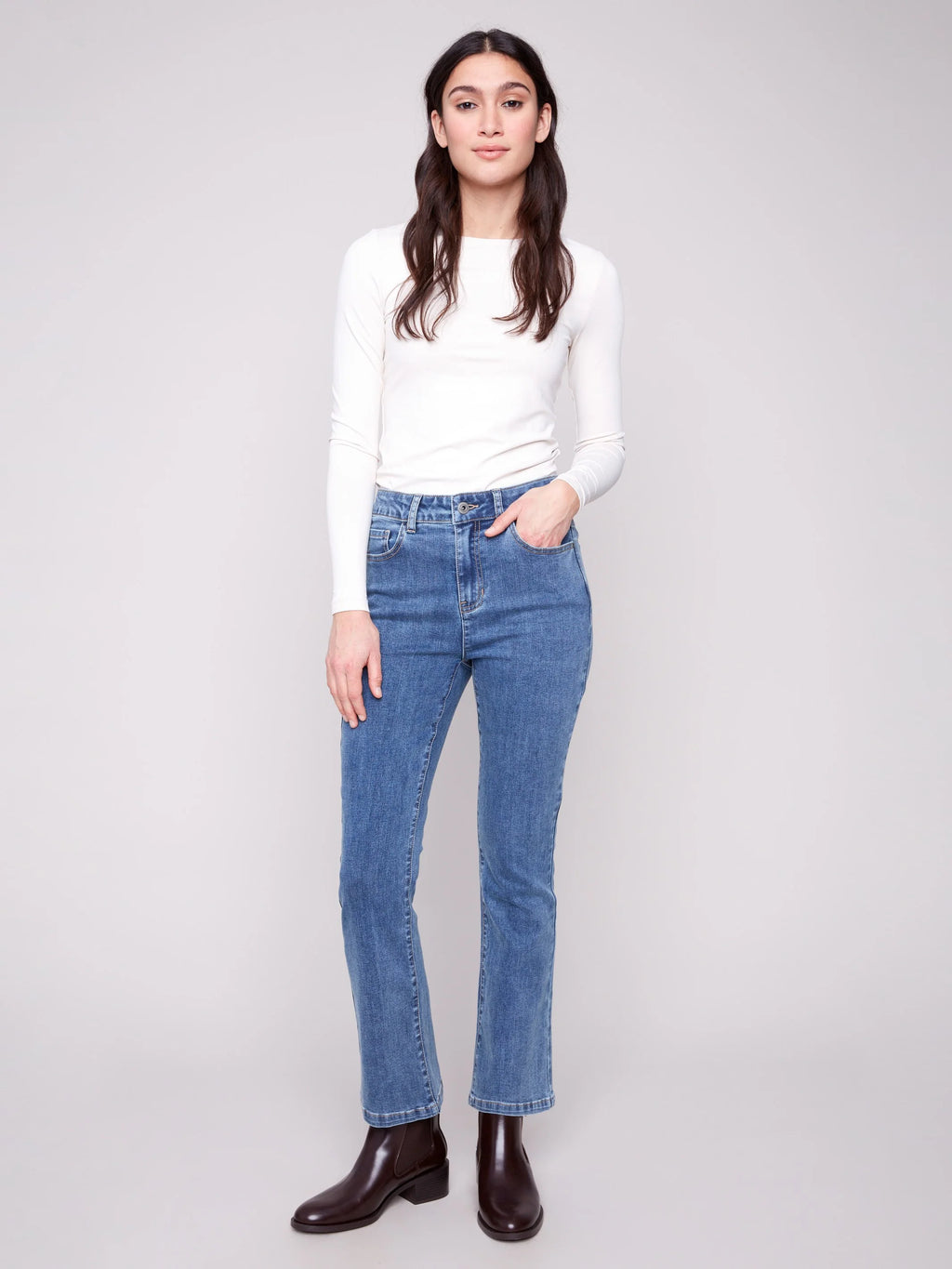 Bootcut Stretch Denim Pants