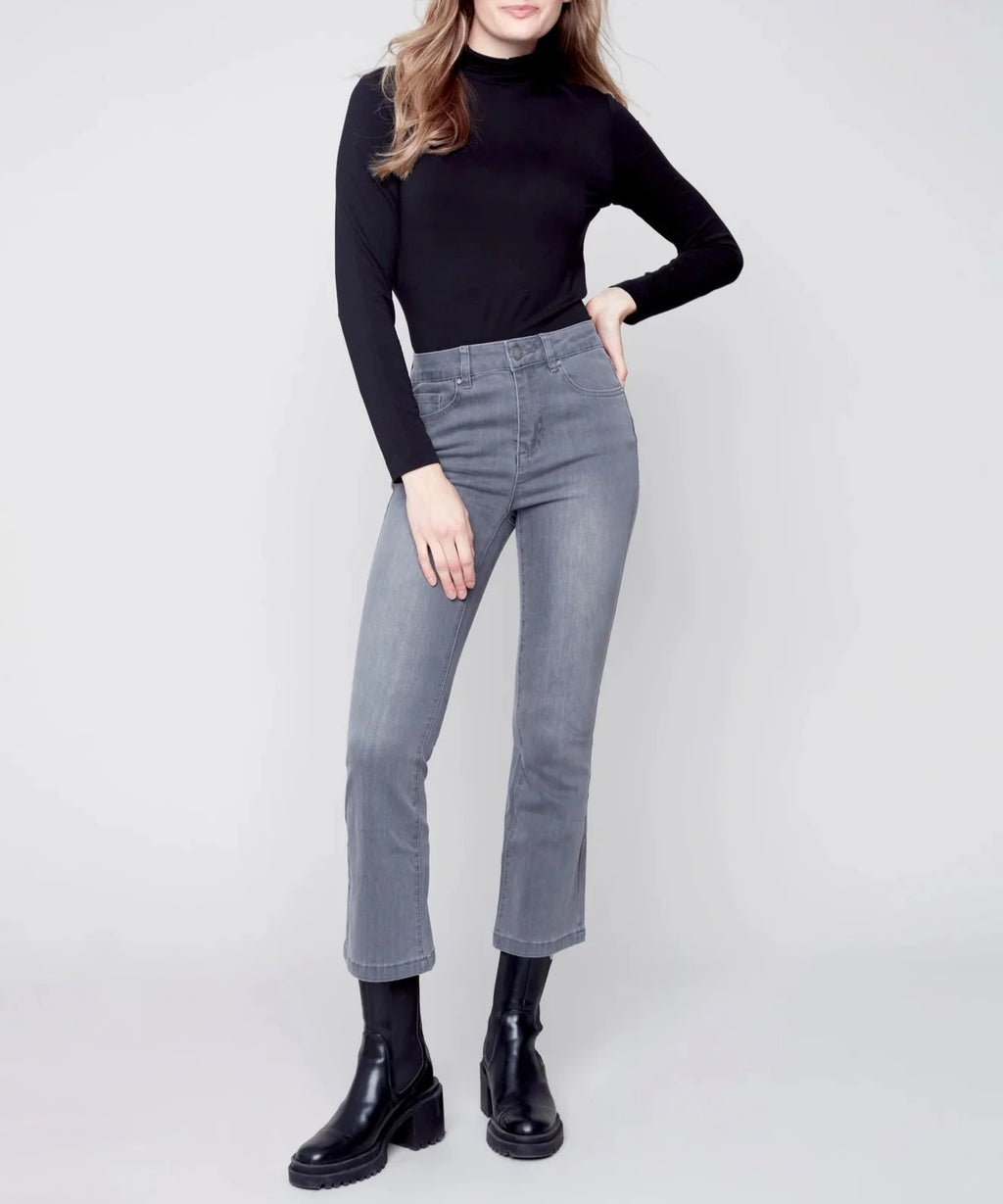 Bootcut Stretch Denim Pants | Grey