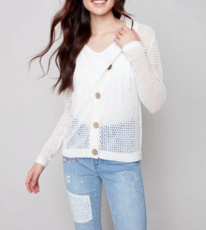 Coconut Button Sweater | White