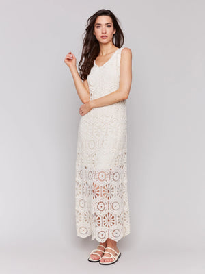 Cotton Crochet Sleeveless Maxi Dress