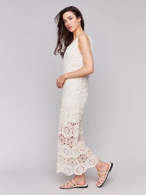 Cotton Crochet Sleeveless Maxi Dress