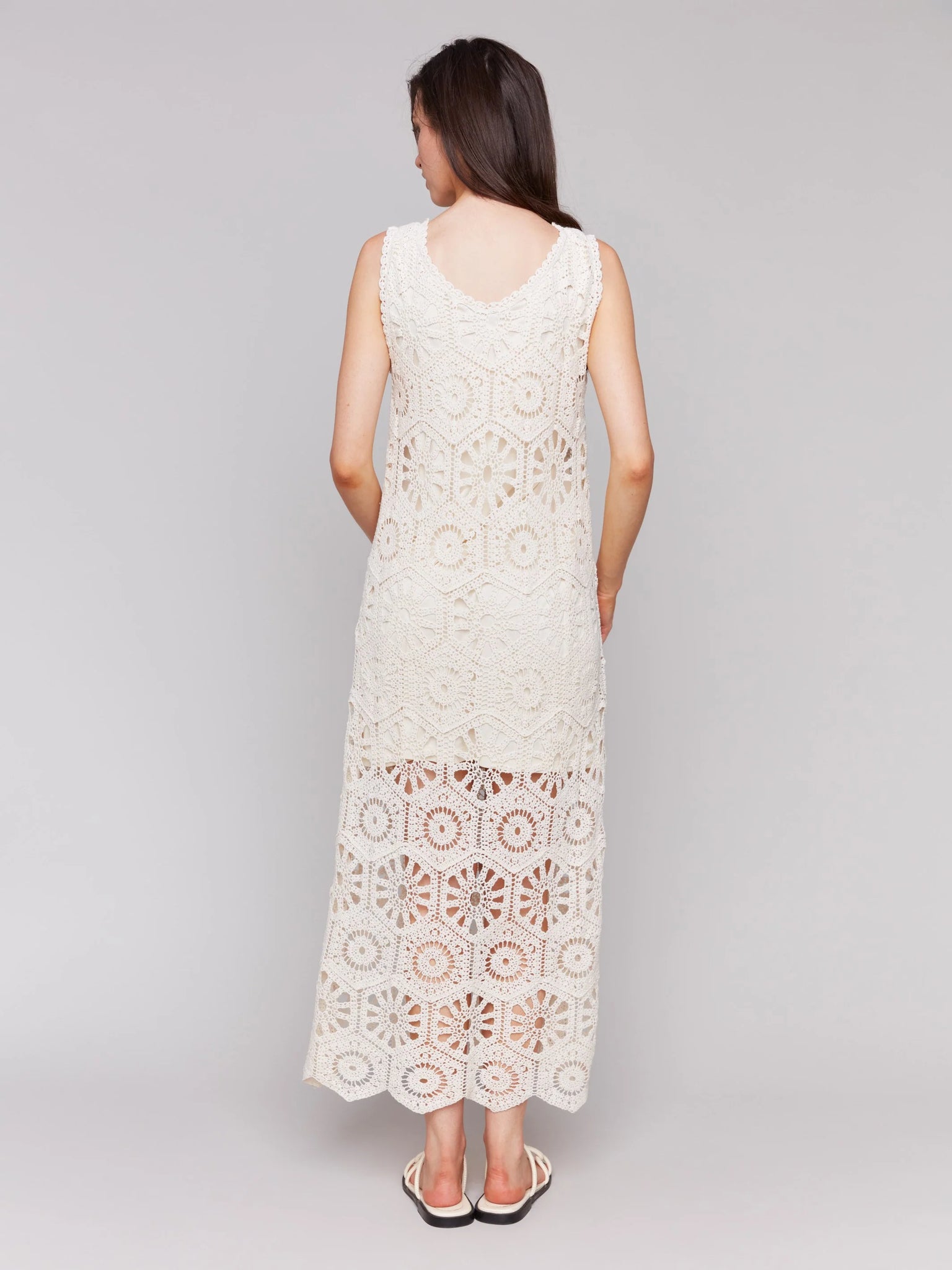 Cotton Crochet Sleeveless Maxi Dress