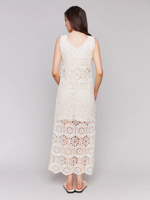 Cotton Crochet Sleeveless Maxi Dress