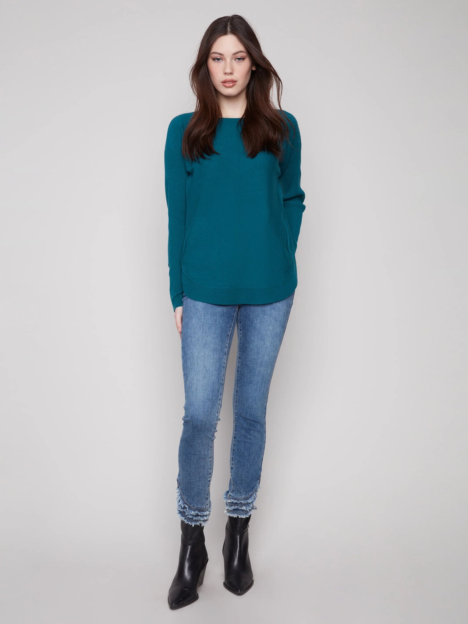 Knit Sweater With Lace-Up Cuffs