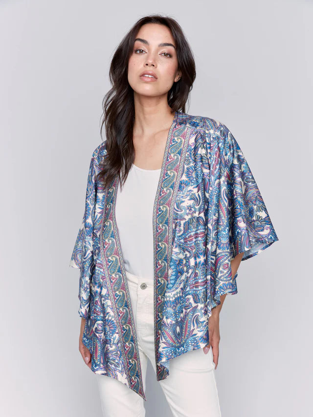 Printed Satin Kimono