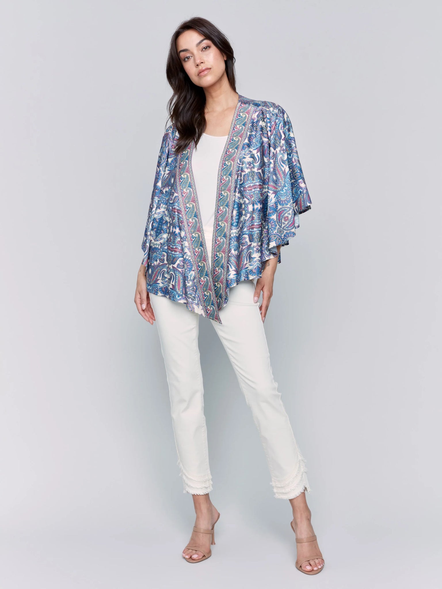 Printed Satin Kimono