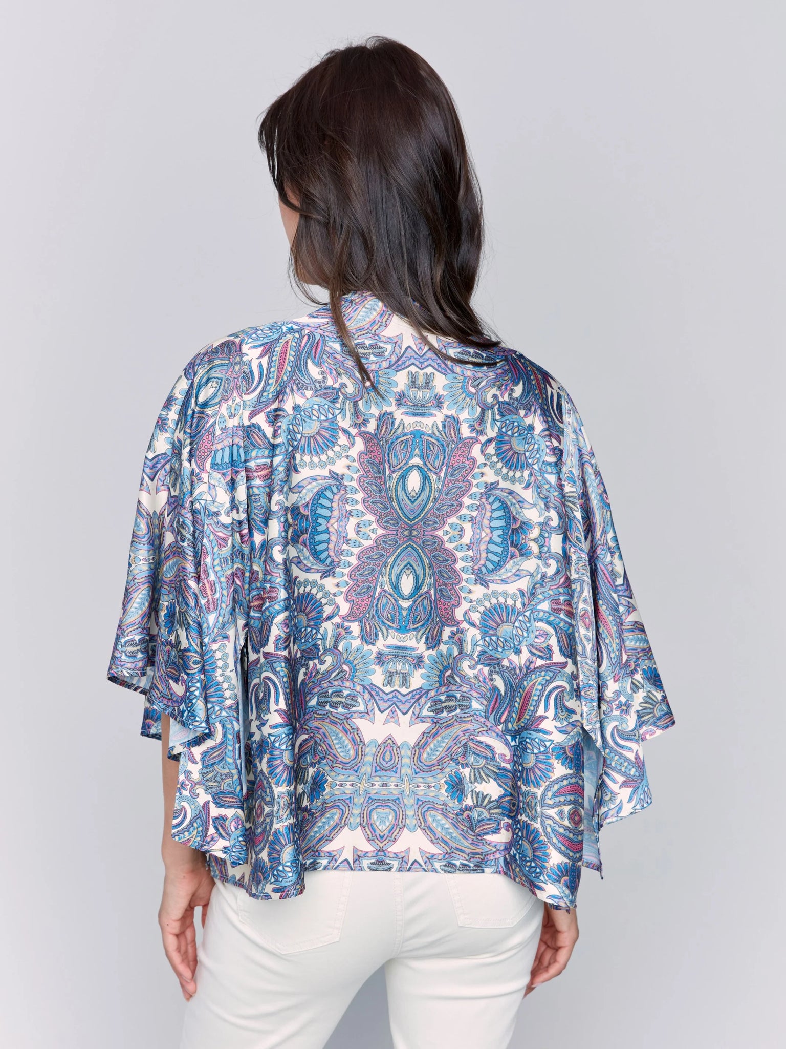 Printed Satin Kimono