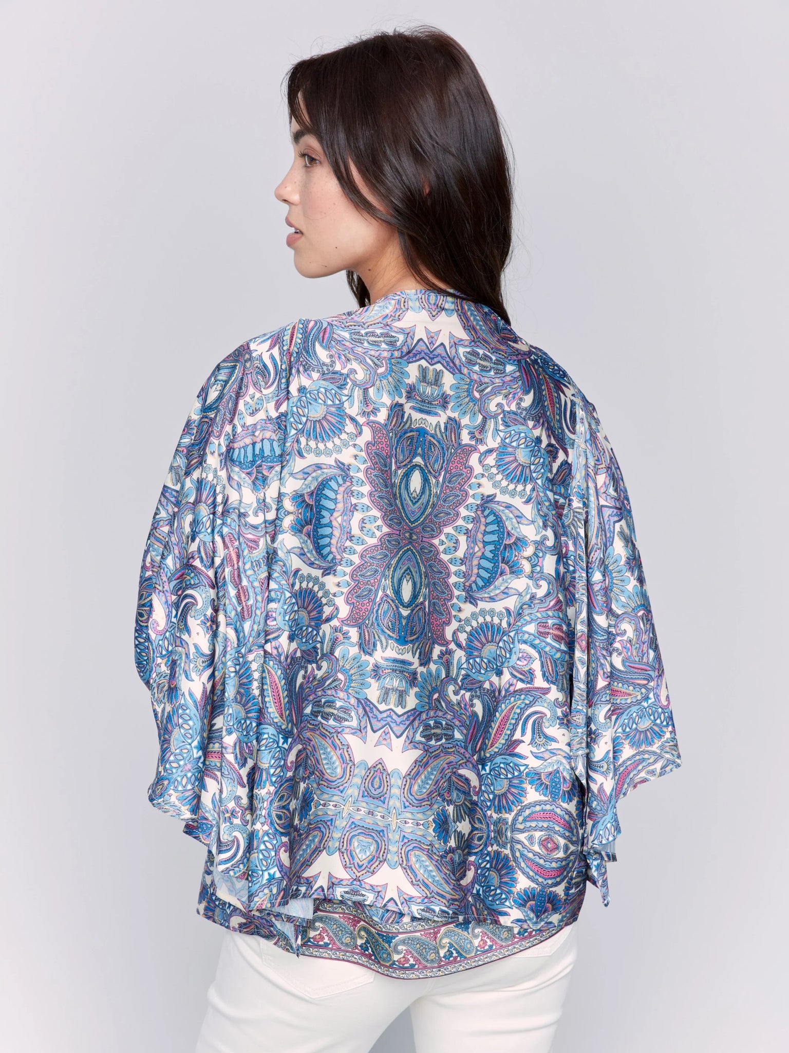 Printed Satin Kimono