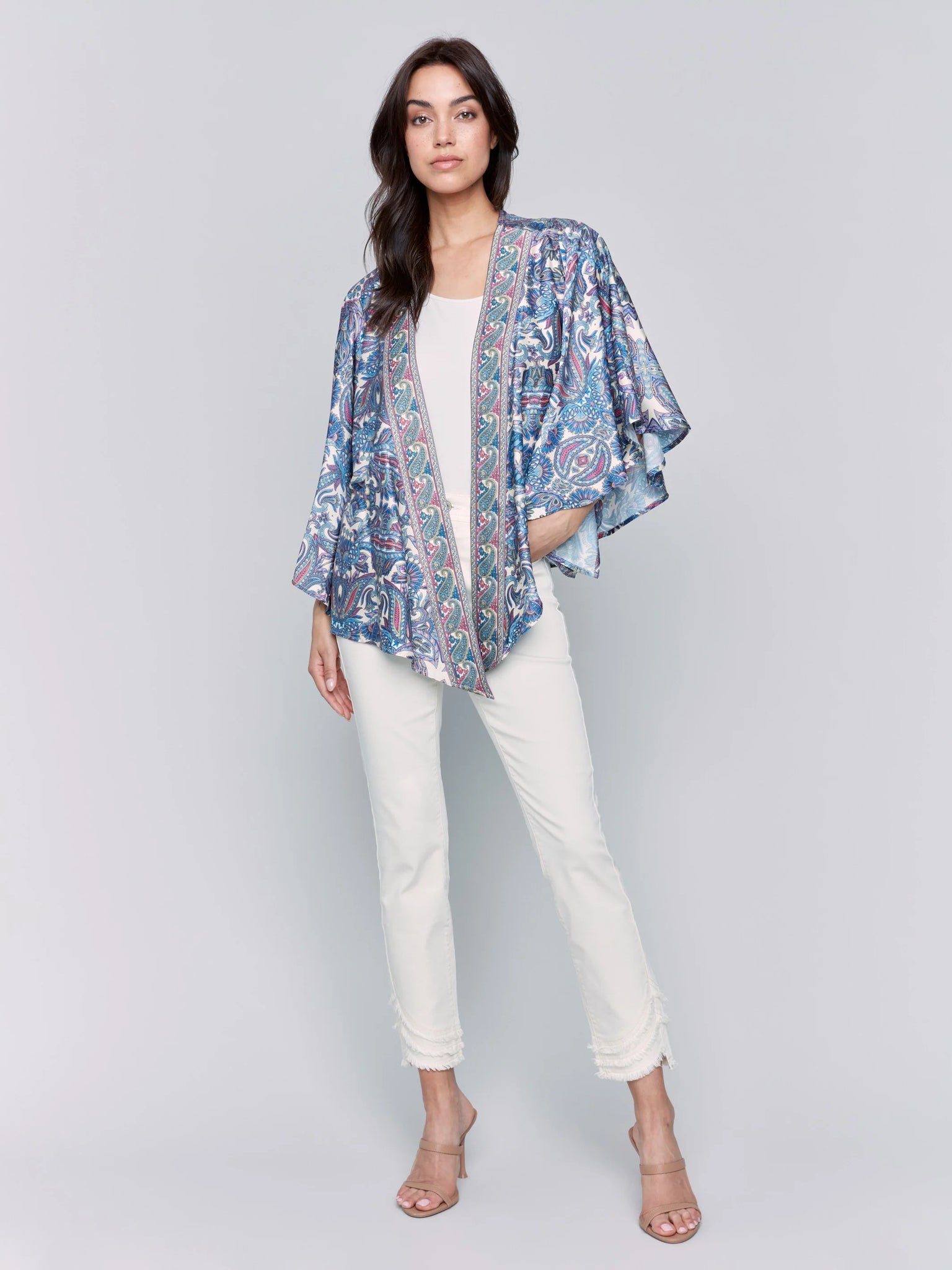 Printed Satin Kimono