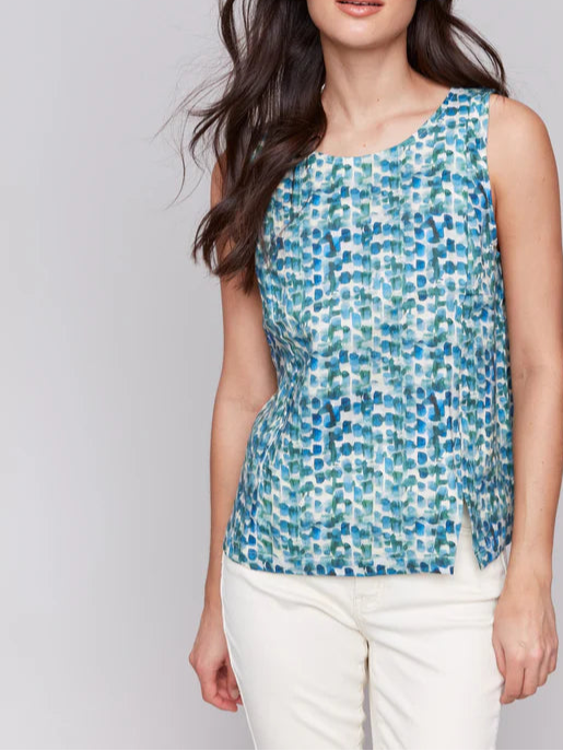 Sleeveless Linen Blend Tank