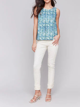 Sleeveless Linen Blend Tank