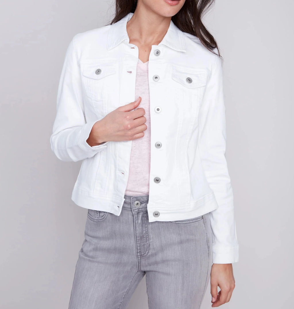 Stretch Denim Jacket | White