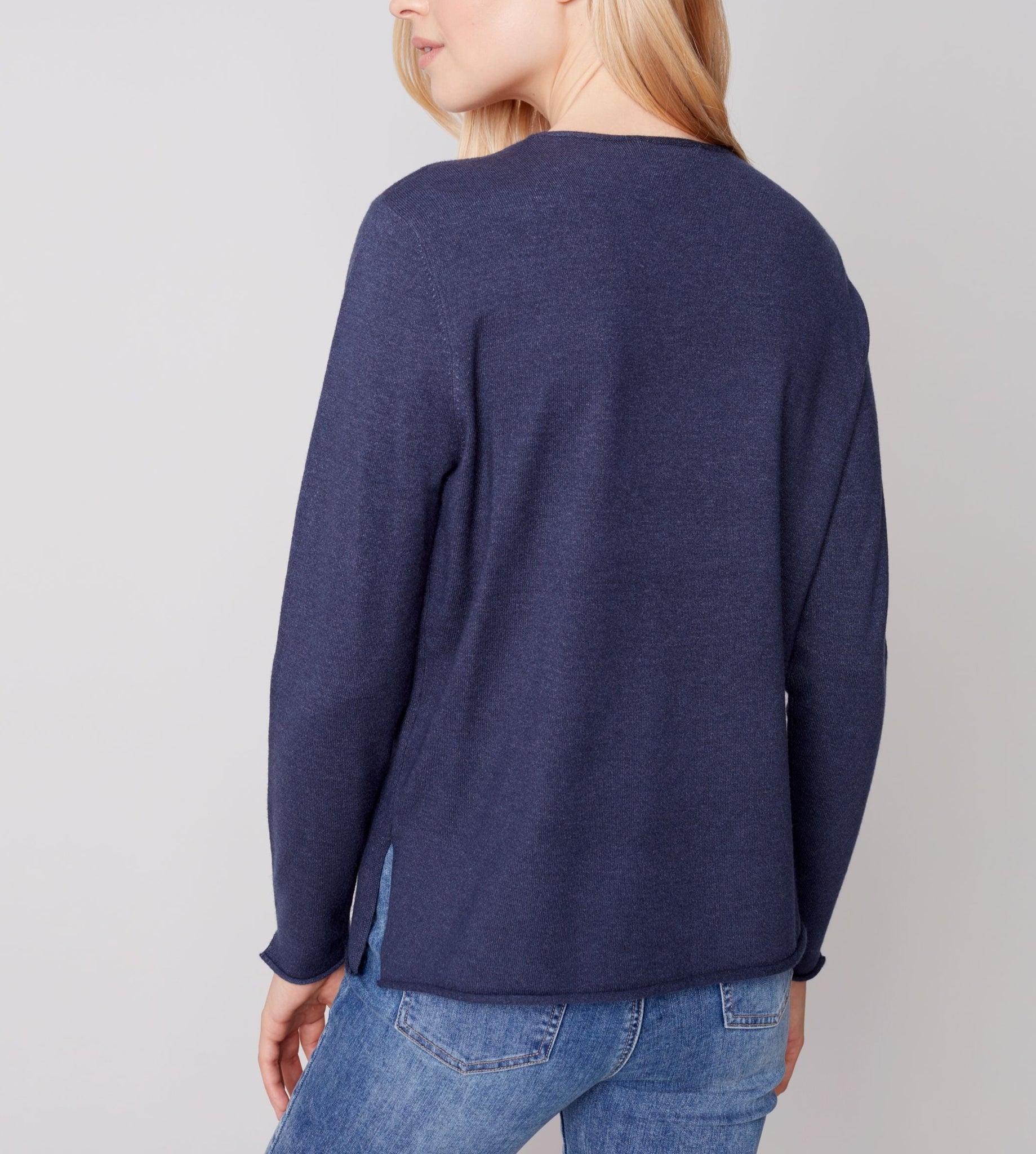 Basic V-Neck Sweater | Navy
