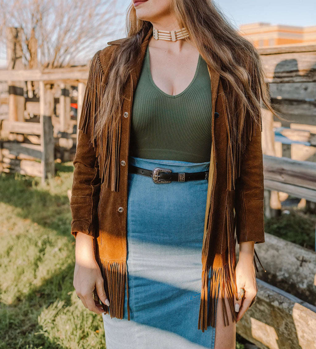 Skinny Western Silver Hardware Belt | Black