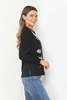 Floral Embroidered Thermal Bishop Sleeve Top