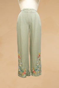 Tencel Embroidered Crop Pant