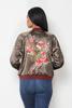 Reversible Embroidered Satin Bomber Jacket