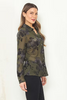 Floral Flocked Sheer Mesh Shirt