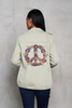 Utility Jacket with Floral Embroidered Back Peace