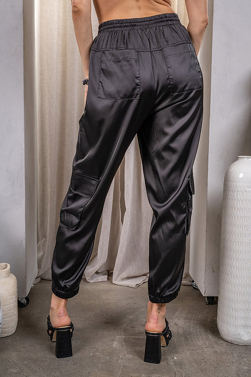 Charmeuse Satin Cargo Pant