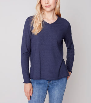 Basic V-Neck Sweater | Navy