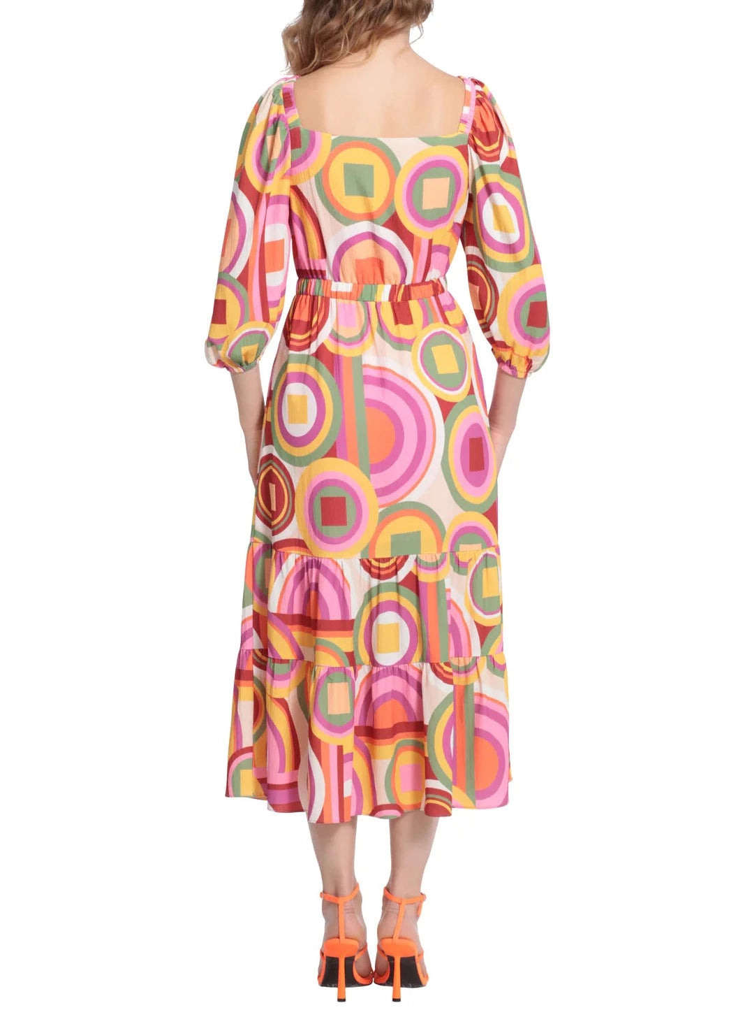 Romana Dress | Cream/Orange